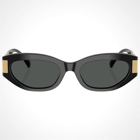 New VERSACE Sunglasses Black Gold Acetate & Metal Cat Eye w/ Case - Picture 2 of 6